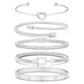 18 K Gold Plated Love Bangle Bracelet Stack Cuff Jewelry for Women Jewelry Set for Women Gift with Box - style: style18