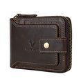 MING CLAN Leather RFID Blocking Bifold Wallet For Men With Zipper, Flap ID Window Zip Coin Pocket, Big Capacity Credit Card Holder For Travel - color: Coffee