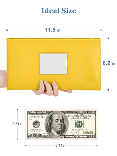 SMARTAKE 10-Pack Bank Deposit Money Bags with Zipper, 10 Colors Leather Bags Wallet Pouches with Label, for Cash, Coins, Cosmetics, Invoice, Bills, Tools, 11.5 x 6.2 Inches (Macaroon Colors) - color: Macaroon Colors