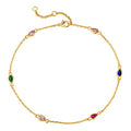 MTMY Gold Anklets for Women 14K Gold Plated Tiny Bead Anklet Colorful Tassel Foot Chain Dainty Adjustable Cute Summer Beach Boho Anklets Jewelry Gift - style: colorful drop A