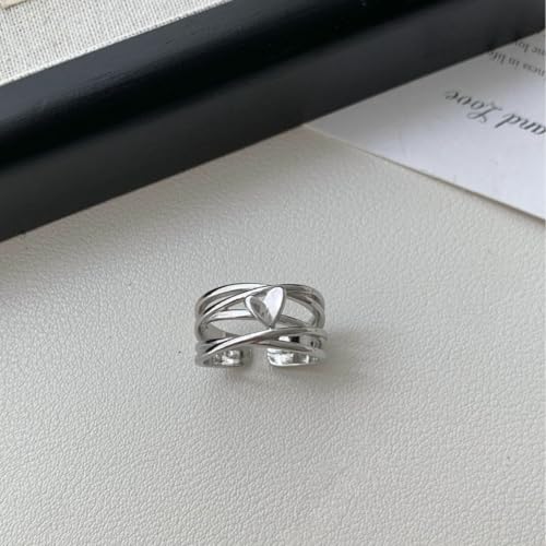 Silver Stacking Thumb Rings for Women, Finger Kont Heart Irregular Knuckle Ring Silver layered Modern Dainty Rings Jewelry Gifts for Women