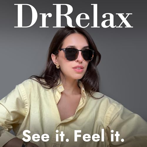 DrRelax Retro Sunglasses Womens Trendy Round Polarized Shades Sun Glasses - color: Leopard Frame Grey Lens