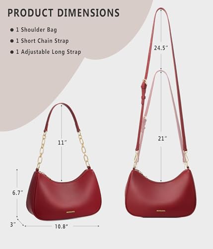 Anti-Theft Shoulder Bag for Women | RFID Crossbody Purse | Lightweight Crescent Hobo Handbag for Travel & Daily Use - color: A-burgundy