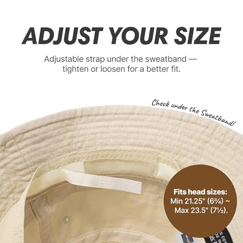 Hot Summer Bucket Hat - Trendy Cotton Sun Hat for Beach, Golf, Fishing - Fun Outdoor Vacation Boonie for Men and Women - color: Latte