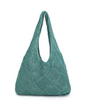 Crochet Mesh Beach Tote Shoulder Handbags Hobo Summer Aesthetic Women's Bag - color: Green2
