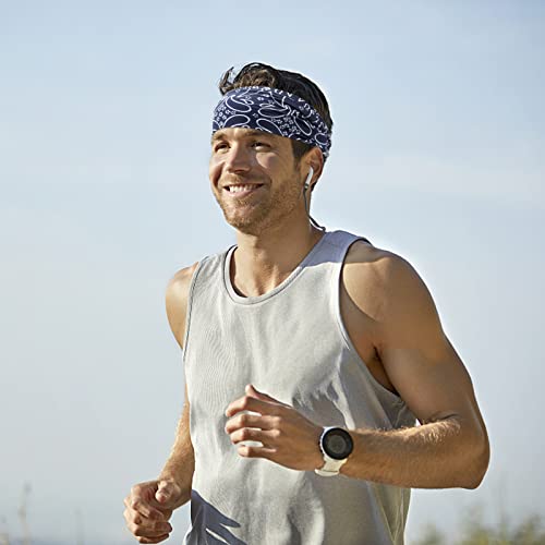 YARIEW 6Pcs Headbands Paisley Bandanas Head Bands Sweat Band Hair Wrap Headwrap Fashion Boho Wide Thick Workout Yoga Elastic Headbands Mens Cooling Running Sports Headband Sweatbands for Women and Men - color: Multi-colored-1