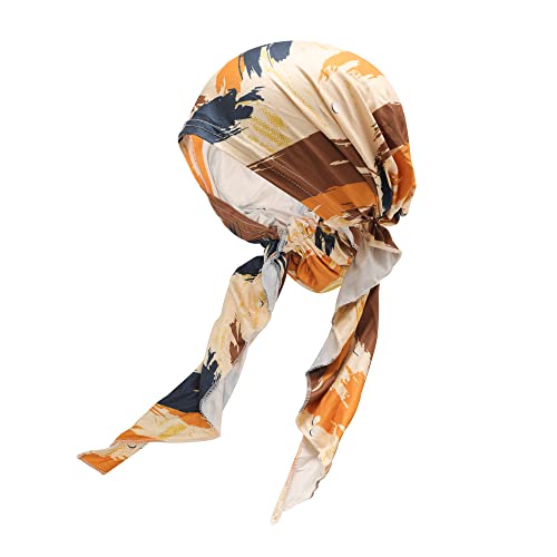 ZLYC Chemo Headwear Pre Tied Head Scarf Headwraps Lightweight Turban Beanie Cap for Women - color: Camo Khaki