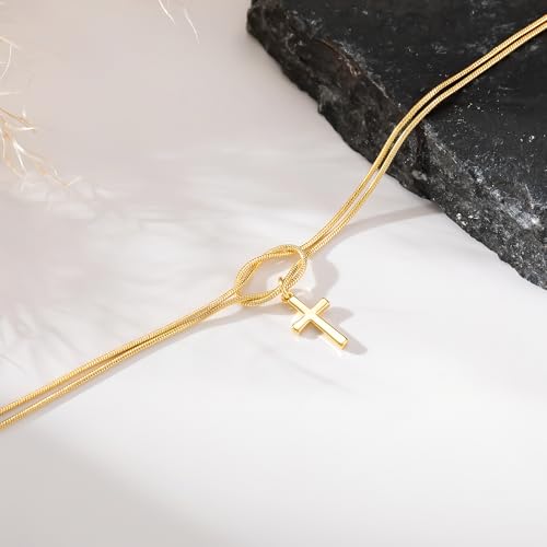 NECOCY Mothers Day Gifts Cross Bracelet for Women, Dainty 14K Gold/Silver Plated Pearl Cross Chain Bracelet Religious Christian Baptism Jesus Catholic Bracelet Jewelry Gift for Mom Wife Daughter - style: Style-2
