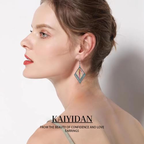 Silver/Gold Boho Dangle Statement Earrings for Women Trendy,Handmade Vintage Dainty Cute Long Drop Summer Earrings,fashion Accessories Jewelry Gifts - color: A2 muti-colored Braided ropegeometric