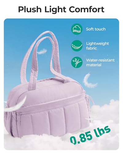BAGSMART Gym Bag for Women, Duffle Bag for Travel with Wet Pocket, Lightweight Carry on Weekender Duffel, Water Resistant - color: Lavender, size: Medium