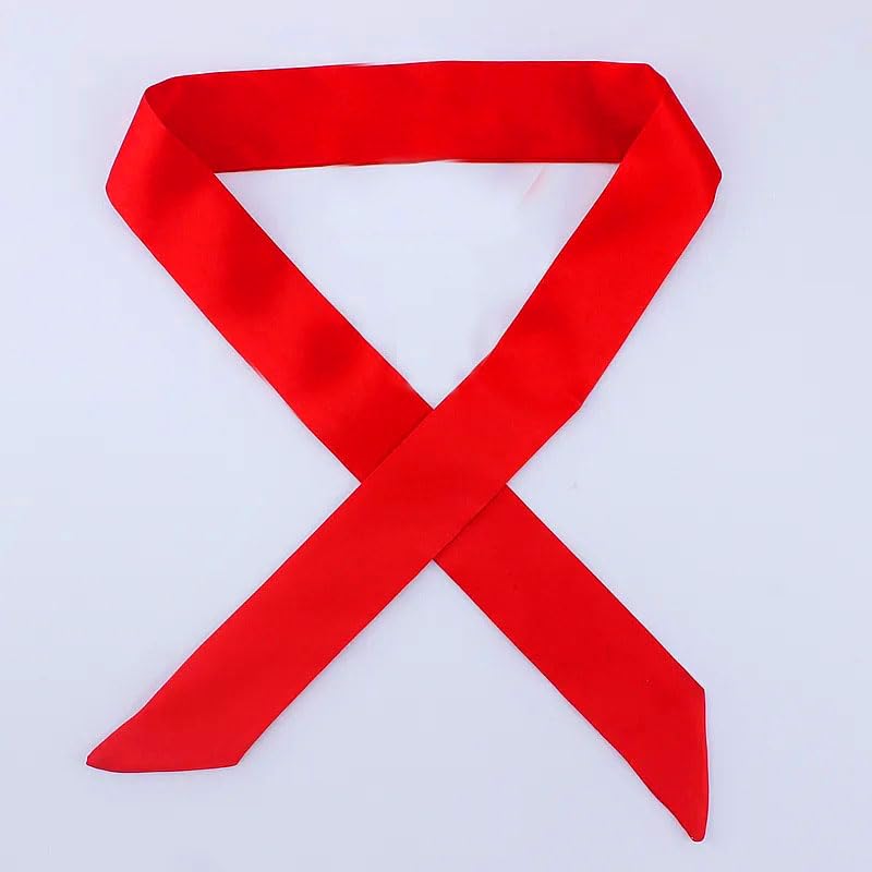 10 Pcs Long Thin Small Skinny Scarf Satin Neck Tie Ribbon Choker for Women Girls - color: Red