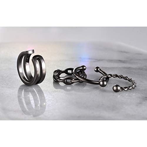 CHIC & ARTSY 925 Sterling Silver Ear Cuffs for Women, Non Piercing Clip On Cartilage Cuffs, Adjustable Fake Conch & Helix Earrings, Gold Plated & Oxidized Various Styles - color: ear cuff #19