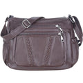 ELDA Crossbody Bags For Women Pocketbooks Soft PU Leather Purses and Handbags Multi Pocket Shoulder Bag - color: Coffee