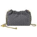 Joryin Woven Women's Crossbody Bag & Evening Purse, Trendy Dumpling Clutch & Hobo Cloud Shoulder Bag Trendy Dumpling Clutch - color: Woven Suede-slate Gray