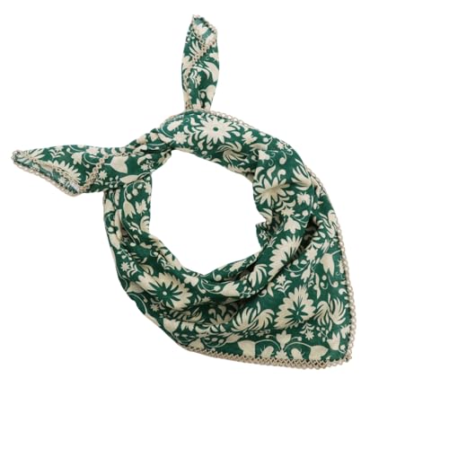 27.16'' Bandanas for Men, Cotton Mens Head Scarf with Flower Pattern Floral Hair Bandana Headband for Daily Casual - color: Green