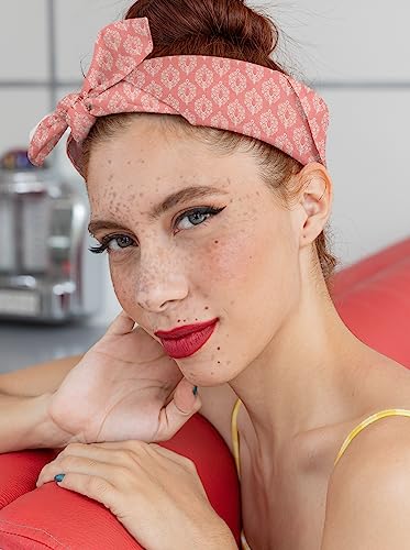 AVKA Studio 100% Cotton Bandanas for Women & Men, 2 Pack 20x20 Inch, 22x22 inch Hand Printed, Lightweight Cotton Handkerchief - color: Light Coral / Peach, size: 20 x 20 Inches
