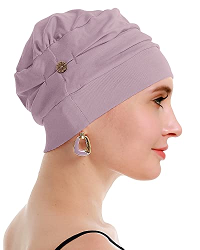 osvyo Cotton Chemo Turbans for Women Cancer Hairloss hat - Cotton Lightweight Headwear Sealed Packaging - color: Cotton Light Apricot Blush