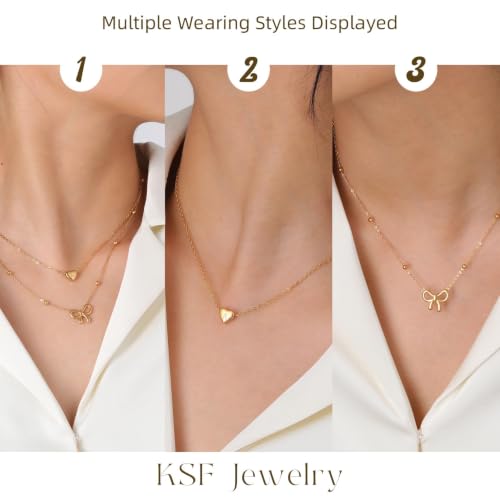 KSF Gold Lariat Necklace for Women Y Shaped Layered CZ Drop Chain | Y shaped necklace; Layered CZ detail; Long lariat style; Gift for her - color: Gold-15