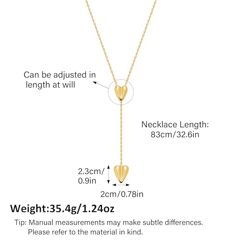 Gold Silver Necklace for Women Y Chain Adjustable Gold Long Necklaces Fashion Dainty Jewelry - color: gold H