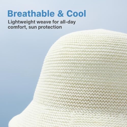 Women Straw Hat Beach Sun Cap Foldable Paper Knitted for Travel Summer Vacation Soft Lightweight Breathable - color: White