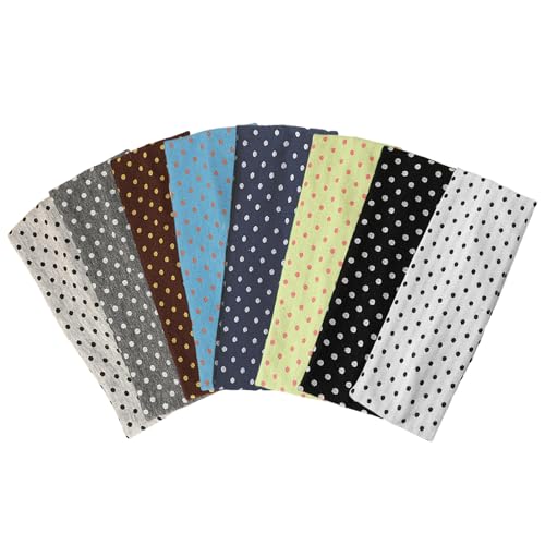 8PCS Classic Polka Dot Fabric Headband, Black and White, Elastic Material, One Size, Comfortable Daily Wear Hair Accessory for Women,