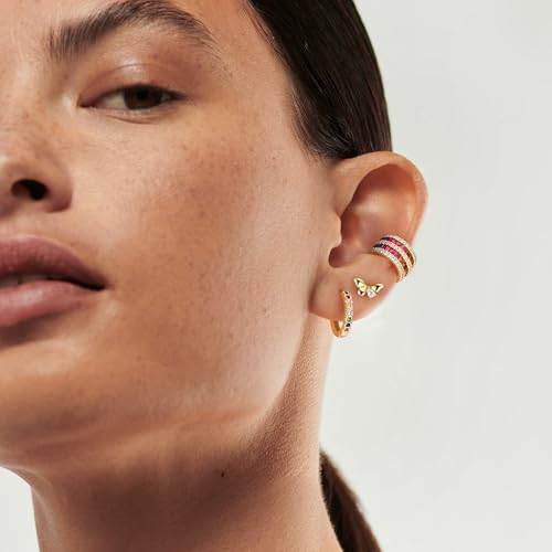 MEVECCO Ear Cuff Non Piercing for Women 18K Gold Plated Dainty Ear Cuff Earring Stacks Cartilage Clip On Wrap Huggie Minimalist Fake Piercings Open Hoops Jewelry Gifts - style: multicolor