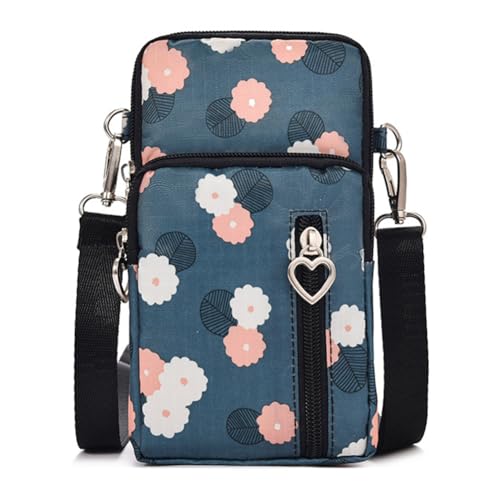 JANKS Small Crossbody Bag for Women - Mini Phone Purses with Crossbody Strap and Wallet - Nylon Arm Bag - color: Ab-blue Circle