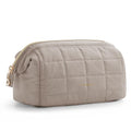 BAGSMART Makeup Bag Travel Toiletry Bag, Puffy Padded Make Up Bags for Women Makeup Organizer Case, Wide-open Pouch Purse Travel Essentials Toiletries Accessories Brushes, Camel - color: 09-Greige