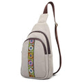 SILKAREA Canvas Sling Bag for Wome Crossbody Purse Small Sling Backpack Purse Travel Hiking Chest Bag Daypack - color: Light Grey