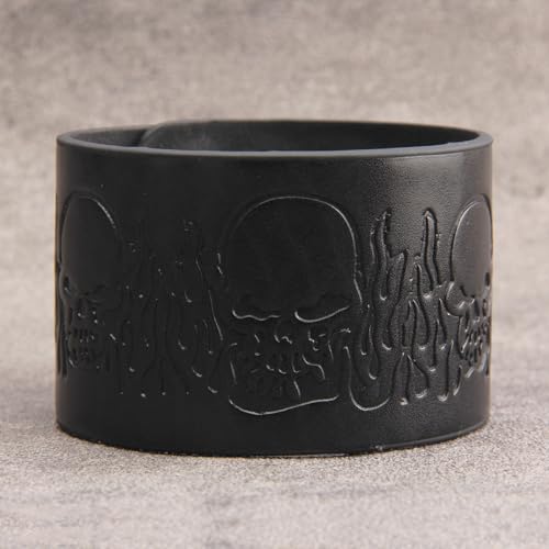 GelConnie Punk Leather Cuff Bracelet Adjustable Straps Wrap Bracelets Arm Armor Cuff Gothic Leather Wristbands for Men, Women - color: MLPB083-Black