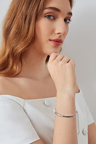 WOWORAMA Adjustable Slider Bracelets for Women Bar Friendship Bangle Bracelet for Women Gold/White Gold/Rose Gold Bolo Bracelet - color: Slim Bar-White Gold