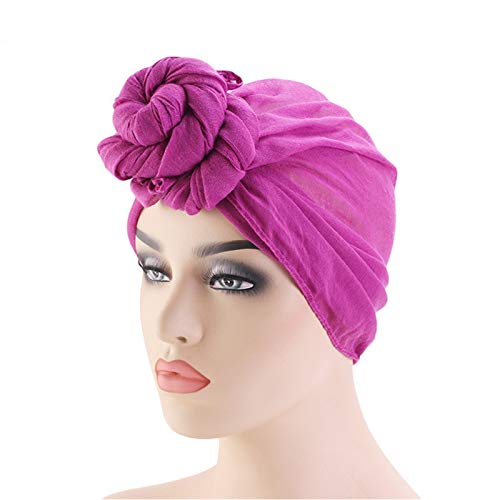 Qianmome Womens Big Flower Turban Beanie Elegant Cap Head Wrap Stretch Long Hair Scarf Headscarf - color: 4pieces-23-style 2