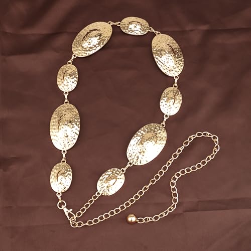 Luvatar Fashion Metal Waist Chain Belt Blouse Dress Sweater Chain Belt… - color: Gold-e5