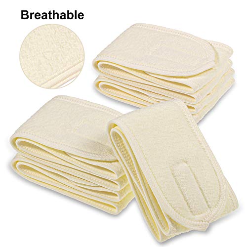 Whaline Spa Facial Headband 4 Packs Head Wrap Terry Cloth Headband Adjustable Stretch Towel for Bath, Makeup and Sport (Yellow) - color: Yellow