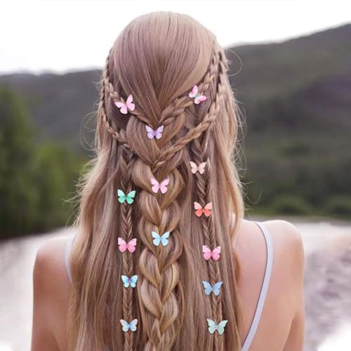 20Pcs Butterfly Hair Clips, Small Hair Clips for Teens Women Y2K Glitter Hold Hair Jaw Clips Cute Hair Clips Headwear Gifts (Dreamy Style) - color: Dreamy Style
