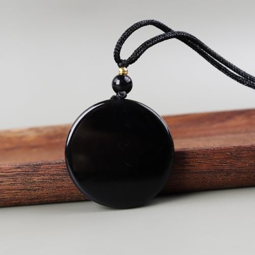 Obsidian Tree of Life Necklaces Orgonite Healing Crystal Stone Pendant Necklace for Spiritual Healing and Meditation Energy Talisman Sacred for Men Women - color: Black obsidian 3