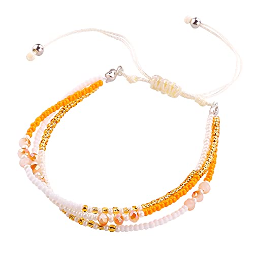 SUMMER LOVE Boho Bohemian Beaded Anklet Bracelets for Women Unique Colorful Pretty Beach Anklet,Handmade - color: Color 7#