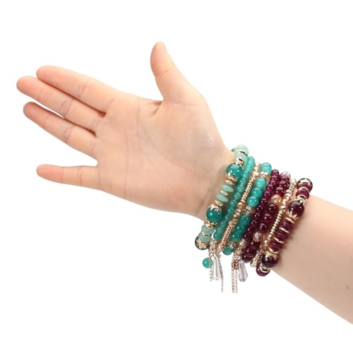 Bohemia Bracelets for Women Vintage Stackable Beads Bracelets Charm Stretch Beach Jewelry - color: Color 45