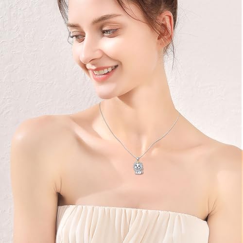 925 Sterling Silver Animal Necklaces Lion/Cat/Phoenix/Bunny/Koalas Necklace Adjustable Chain Animal Lover Pendant Jewelry for Women Men - style: Lion