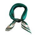 FONYVE 100% Mulberry Silk Scarfs for Women-Lightweight Square Satin Head Scarf-Small Silk Hair Scarf for Sleeping 21"x21" - color: 04 Chain Green