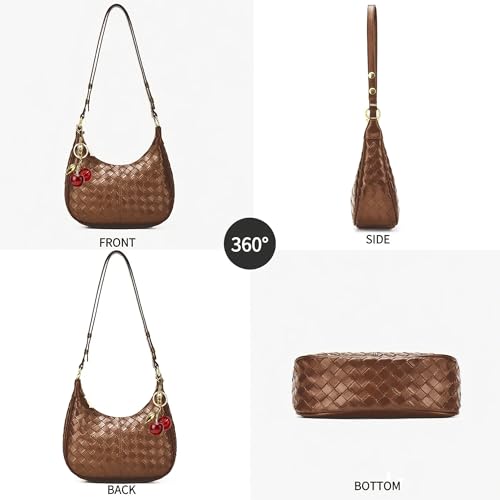 Small Hobo Bags Crescent Shaped Shoulder Bags for Women Mini Cherry Purse Fall Soft Crossbody Handbag 2025 - color: Wy26-97brown
