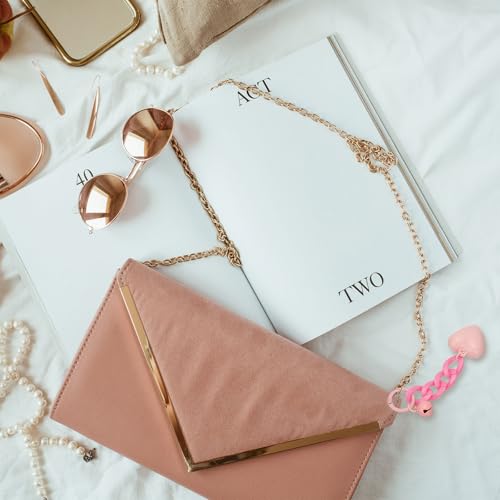 PATIKIL Cute Heart Keychain for Women, Heart Purse Charm Bag Charm Accessories for Handbag Car Purse Backpack - color: Orange