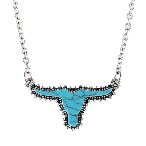 Western Necklaces Set for Women Choker Necklace Cowboy Cowgirl Boho Cow Pendant Necklace Southwest Tribal Adjustable Jewelry Accessories