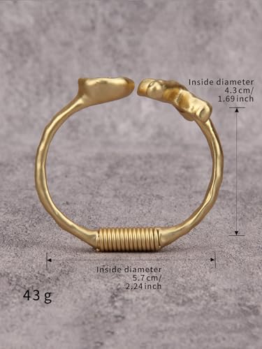 Chunky Gold Bracelet Trendy Gold Cuff Bracelets for Women Statement Silver Arm Cuffs Bangles Arm Punk Jewelry Accessories - style: Gold Bangle Bracelets
