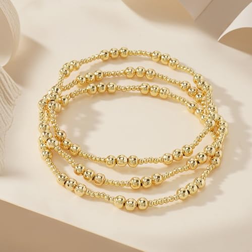 Gold Beaded Cross Bracelet for Women, 14K Plated Adjustable Stackable Dainty Bracelets, Non Tarnish Fashion Jewelry Set Gifts for Women Birthday Friendship - color: Colors-15
