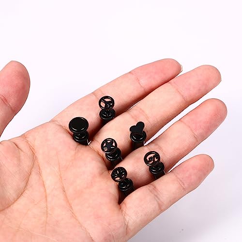 Aroncent 12PCS Stainless Steel Fake Tapers Mens Earrings Illusion Tunnel Cheater Piercing Jewelry Set for Men Women - color: A6