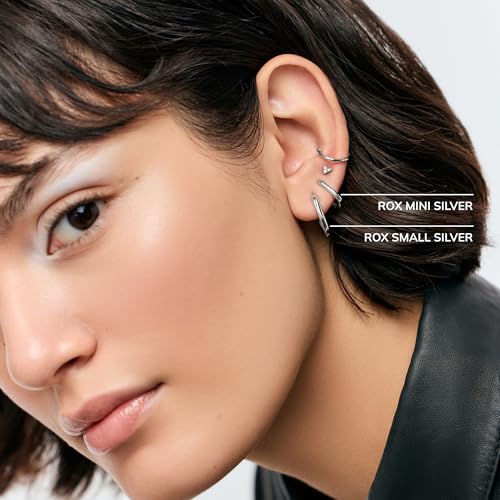 Ana Luisa Rectangle Hoop Earrings - Sterling Silver Base With 14K Gold & Silver Rhodium Plating - Chic, Dainty Mixed Metal Huggie Hoops - Hypoallergenic, Tarnish-Free, and Water-Resistant Hoops - color: Mini - Silver