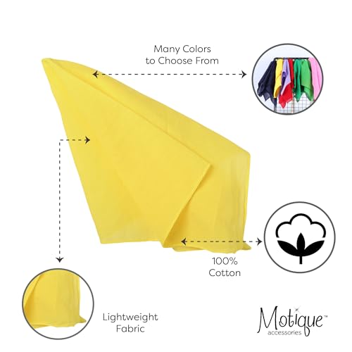Motique Accessories Solid Color Bandana - Set of 6 Bandannas - color: Bright Yellow