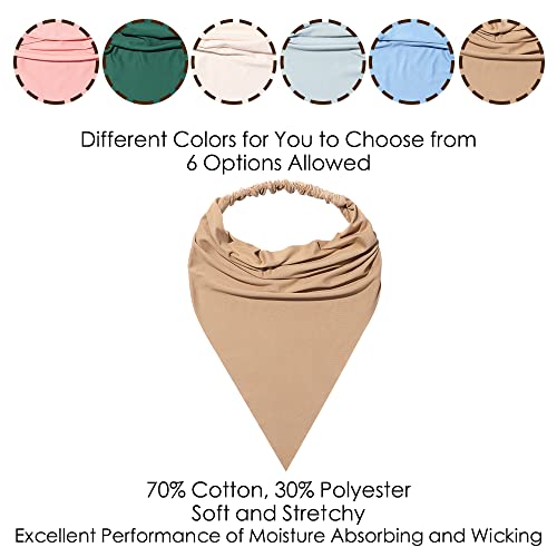 Vercret 6 Pack Hair Scarf Headband for Women Elastic Bandana Head Scarf Large Boho Triangle Kerchief with Clips Non Slip Scarves - color: M Fallen Embers
