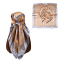 35” Satin Large Square Head Scarves-Like Silk Satin Scarf for Hair Wrapping at Night Bandana Square Scarf for Sleeping - color: Four Square Coins-blue